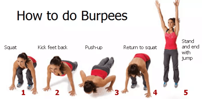 how to do burpees, fitness exercises